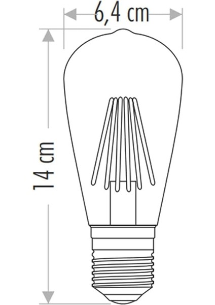 8W Rustik LED Ampul ST64 E27 Amber modelleri