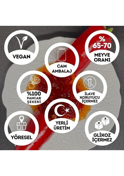 Dönüş Ev Yapımı Geleneksel Acı Biber Reçeli Cam Kavanoz - 450 Gr. (%65-%70 Meyve Oranı) fiyatları