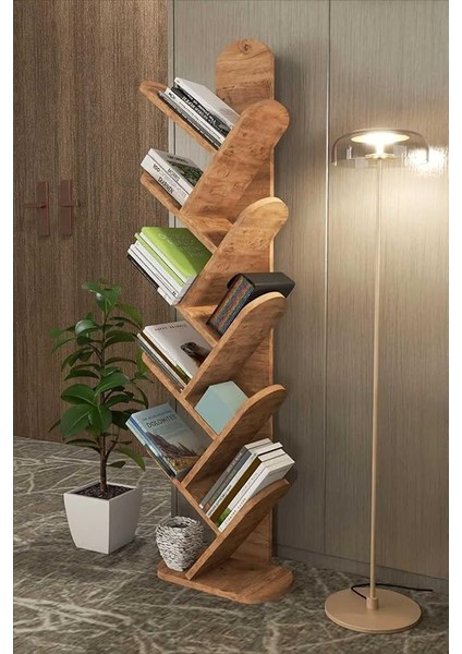 Falez Kitaplık 10 Raflı Dekoratif Bölmeli Ev Ofis Çok Amaçlı Ceviz fırsatları
