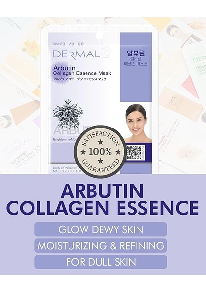 Beyazlatıcı, Nemlendirici ve Arındırıcı Arbutin Kolajen Maske 23GR(1 Adet) fiyatları
