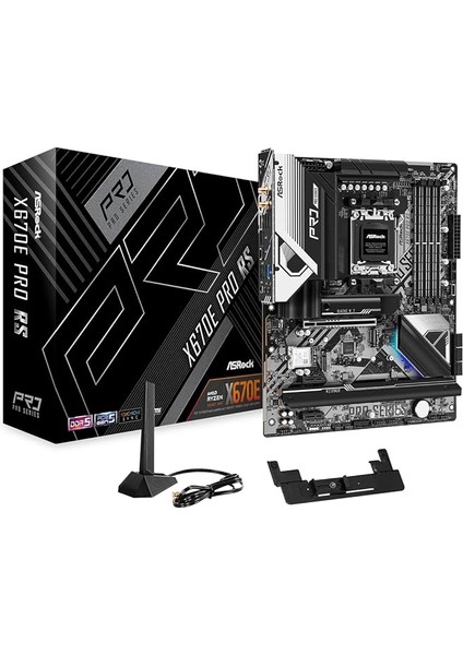 X670E Pro Rs Rgb Atx Anakart, Amd Am5 Ryzen 8000 ve 7000, Ddr5, 5x M.2 Ssd, 4K 120Hz, Amd Expo, USB Type C, Wifi 6e