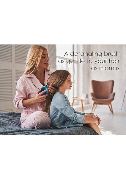Of Myth - LOM1011 Curved Detangler, Yetişkin &amp; Çocuklar Için Kavisli Dolaşık Saç Açma ve Düğüm Çözücü Tarak &amp; Fırça, Islak, Kuru, Düz, Kıvırcık Saçlar Için (Mavi) fırsatları