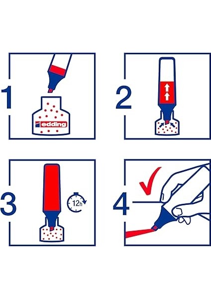 24 Ecoline Fosforlu Kalem, 4'lü Set, Karışık Renkler, Kesik Uç modelleri