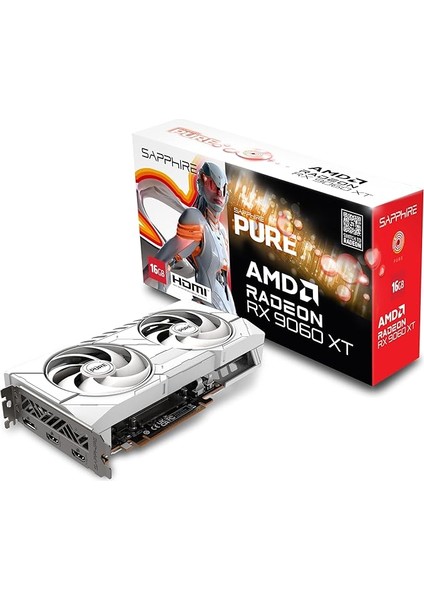 Pure Amd Radeon™ Rx 9060 Xt Gamıng Oc 16GB Dual Hdmı/dp Gpu, Ekran Kartı