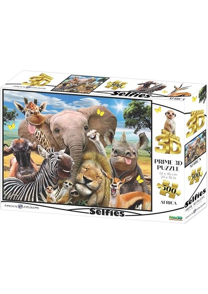 Prime 3D - Afrika Selfie - 500 Parça Yetişkin Puzzle