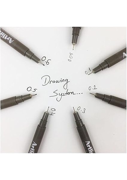 Çizim Kalemi 0.03-0.05 - 0.1 mm Siyah 3 Lü Set Artline Drawing Teknik Çizim Kalemi fiyatları