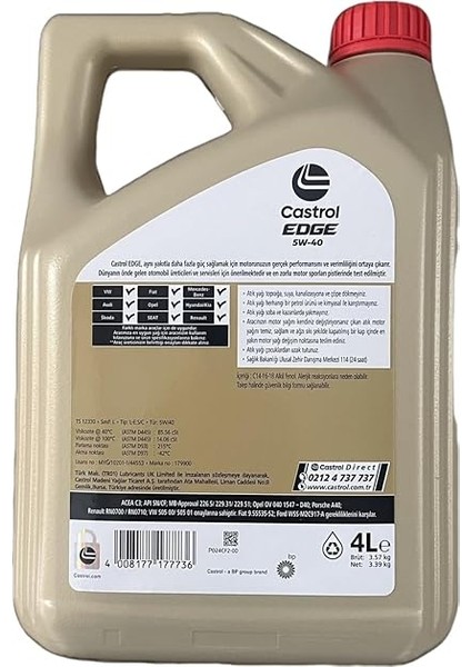 Edge 5W-40 4 Lt 2025 Ü.t fiyatları