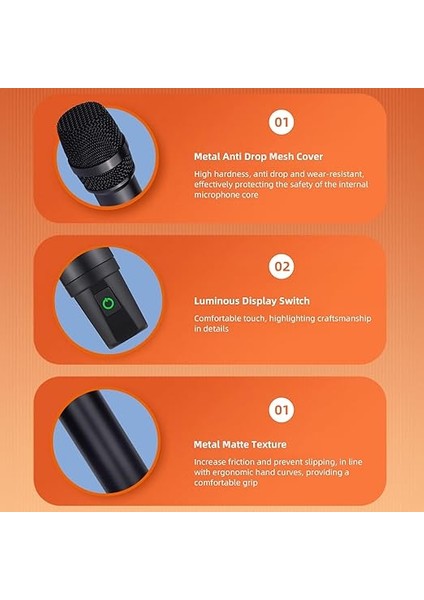 Kablosuz El Mikrofonu ve Alıcısı ile Profesyonel Uhf Kablosuz Mikrofon Sistemi Mikrofon Video Canlı Yayın Röportajı Için 16 Kanal Şarkı Söyleme Partisi modelleri