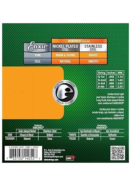 14052 Nanoweb Light 4 Telli Bas Gitar Teli (45-100) fiyatları
