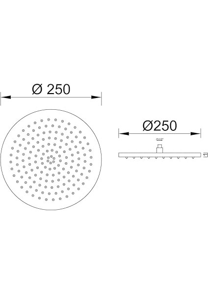 Tepe Duş Başlığı Oval Slim 304 Metal Ø25 cm KTD106 fiyatları