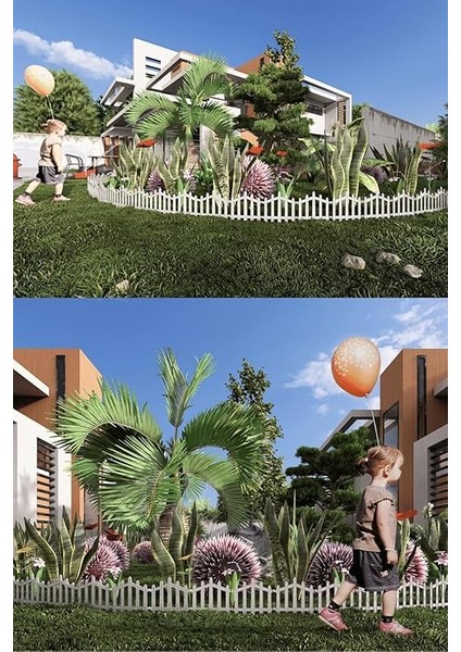 Plastik Bahçe Çiti ve Peyzaj Çiti 1 Adet Çit (Y: 25 Cm/g: 25 Cm) Toprak Ayaklı fırsatları