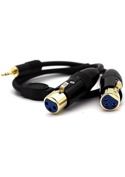 3.5mm Trs Xlr Mikrofon Y Splitte Dengeli Kablo Çift Dişi Xlr - 1/8 Inç (3.5mm) Erkek Sahne Yama Kablosu Dmx Kablosu Radyo Istasyonu, Hoparlör Sistemleri, Sahne Aydınlatma (0.5M/1.65FT) fiyatları