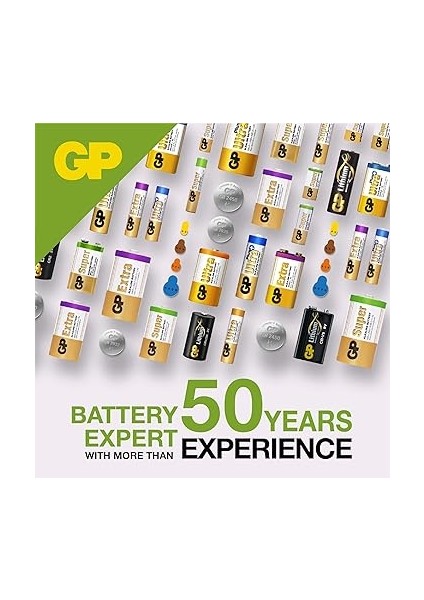 Batteries GP25A Süper Alkalin LR8D425/E96/AAAA Boy Incenin Incesi Pil, 1.5 Volt, 2'li Kart modelleri