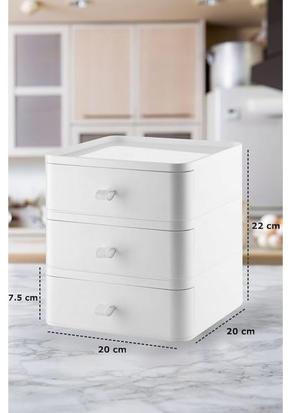 Life 3 Katlı Beyaz Makyaj Takı Organizeri MIT1064 fiyatları