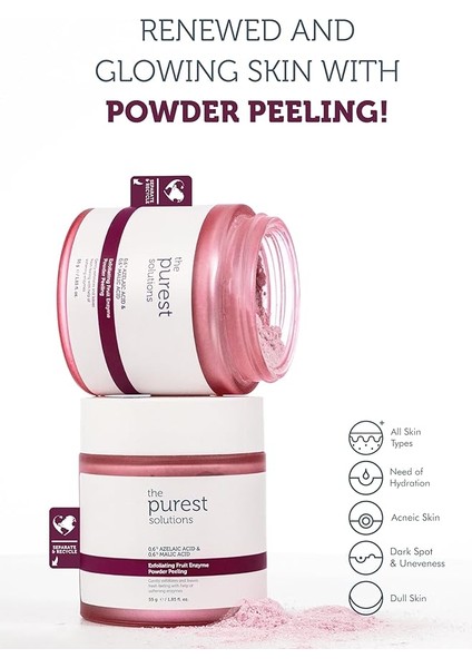 Purest Solutions Refill Ekolojik Yedek Paket Exfoliating Fruit Enzyme Powder Peeling Refill Ecopack indirimleri