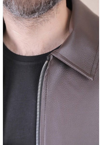 Oversize Rahat Kalıp Lastikli Erkek Deri Ceket indirimleri