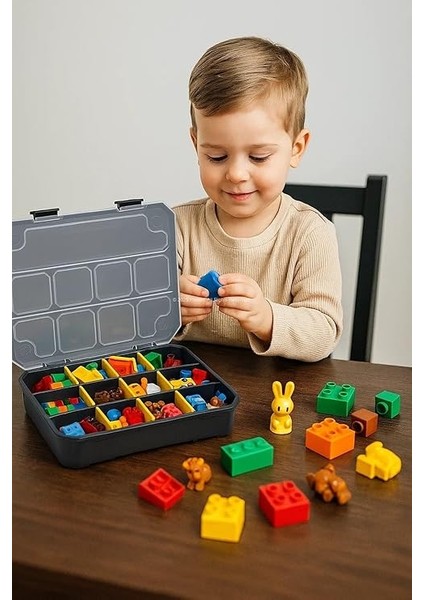 Made Slim Organizer 12 Bölmeli, Şeffaf, Düzenleyici Kutu, Polipropilen Malzeme, Çekmece Içi ve Masaüstü Kullanım Için, Hafif Taşınabilir, Saklama Kutusu fırsatları