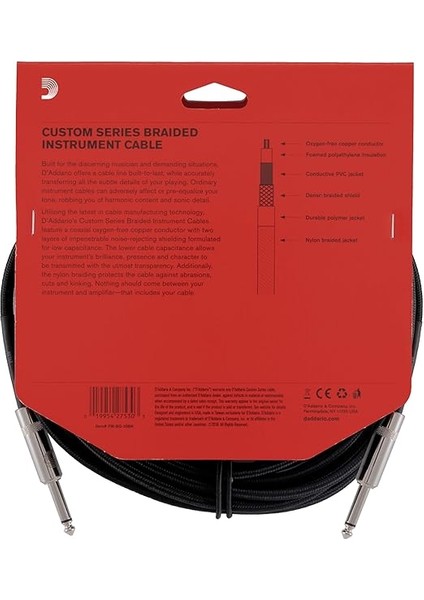 Planetwaves2 PW-BG-20BK Gitar Kablo 6 Metre Braided Inst Cbl Bk fırsatları
