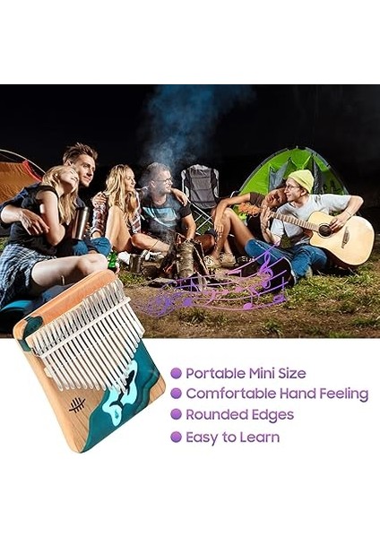 Hluru 21 Tuşları Kalimba Piyano Kayın Ahşap Başparmak Parmak Piyano Enstrüman Mavi Okyanus Balina Desen Çocuklar Için Yetişkinler Yeni Başlayanlar Için Tuning Çekiç ile Songbook fiyatları