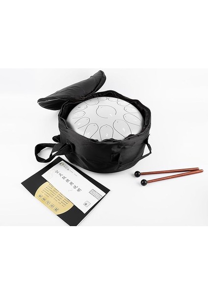 JTN-1213 13 Ses Ton Çelik Handpan Tongue Davulu, 12 Inç, Beyaz
