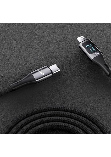 27W Dijital LED Ekranlı USB Type-C To Lightning iPhone iPad Hızlı Şarj ve Data Kablosu 2 Metre modelleri