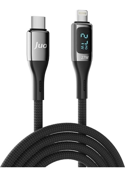 27W Dijital LED Ekranlı USB Type-C To Lightning iPhone iPad Hızlı Şarj ve Data Kablosu 2 Metre indirimleri