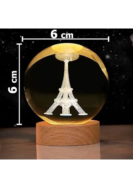 Cam Küre Işıklı Göz Yormayan Paris Eyfel Kulesi Motifli Masaüstü Aydınlatma Gece Lambası Dekoratif Çocuk Odası Salon Yatak Odası Lamba 6cm x 6cm (Eyfel Kulesi) fiyatları