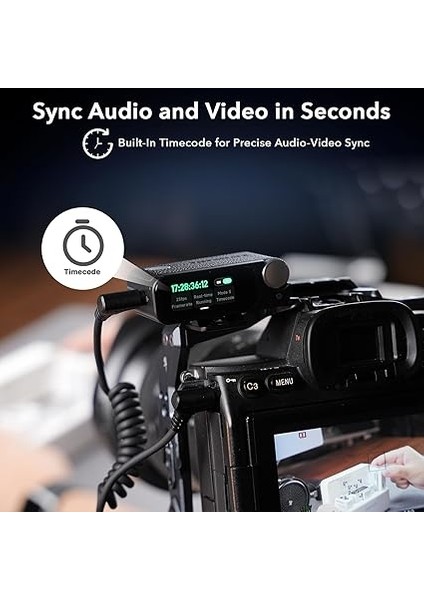 Ultra Kablosuz Yaka Mikrofon, 32-Bit Float Kayıt, Zaman Kodu Senkronizasyonu, Gürültü Engelleme, Ipx5 Su Direnci, 984' Aralık, 130DB Spl, Kameralar, Akıllı Telefonlar, Bilgisayarlar Için modelleri