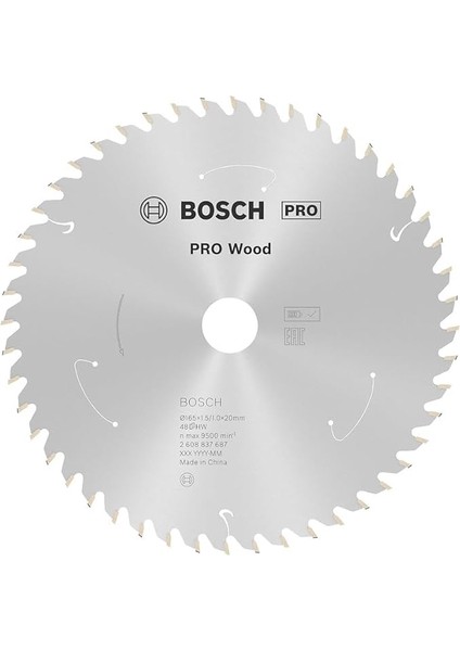 Professional Accessories 1 x Daire Testere Bıçağı Standard For Wood (Ahşap, Testere Bıçağı 165 x 20 x 1,5 Mm, 48 Diş, Aksesuarlar Akülü Daire Testere)