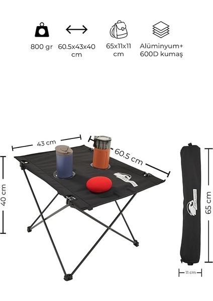 Badger Embla Kumaş Katlanabilir Masa, Dayanıklı Kamp Ekipmanları, Kamp Aksesuarları, Açık Hava Sporları modelleri