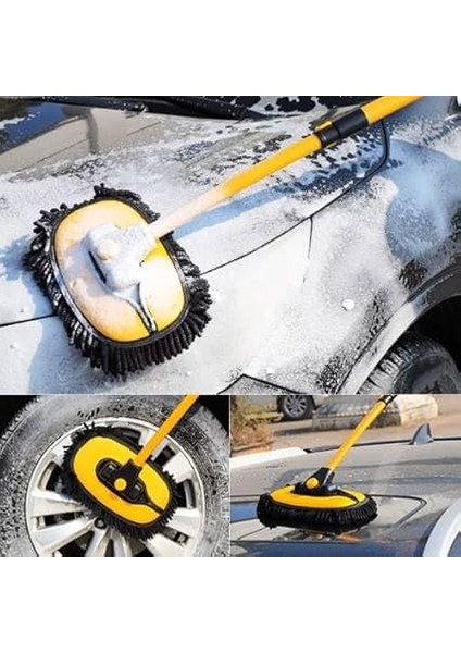 Polham Teleskopik Saplı Ayarlanabilir Kuru Islak Araç Yıkama Fırçası Oto Yıkama Paspası Yumuşak Bez fırsatları