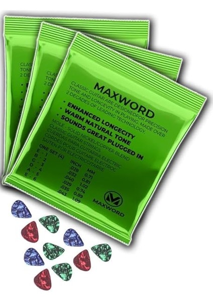 Gt-Classic-3x Kaliteli Klasik Gitar Teli 3 Takım Set (10 Pena Hediye) fiyatları