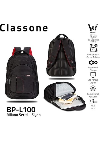 Bp L100 Milano Serisi Large Sırt Çantası, Siyah fiyatları