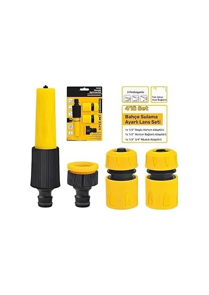 4 Parça Otomatik Ayarlı Lans Seti Bahçe Sulama Seti - Hortum Bağlantı Aparatı fiyatları