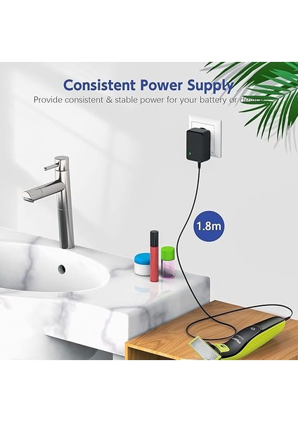 Phillips Oneblade QP2520 QP2570 QP2620 MG3730 MG3720 MG5720 MG5730 BT3208 BT3206 Charger Philip Norelco A00390 Için 4,3 V Philips One Blade Şarj Kablosu .8m fiyatları