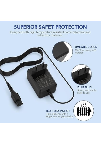 Phillips Oneblade QP2520 QP2570 QP2620 MG3730 MG3720 MG5720 MG5730 BT3208 BT3206 Charger Philip Norelco A00390 Için 4,3 V Philips One Blade Şarj Kablosu .8m indirimleri