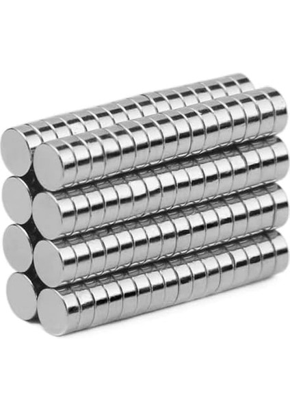 Adet 4x4 mm Yuvarlak Güçlü Neodyum Mıknatıs (Çap 4 mm Kalınlık 4 Mm)