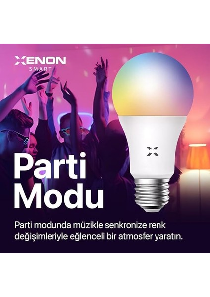 Smart Akıllı Wi-Fi LED Akıllı Rgb Ampul, Mobil Uygulama Denetimli, Google Home ve Alexa Uyumlu Çok Renkli Lamba (5 Adet) X7021 indirimleri