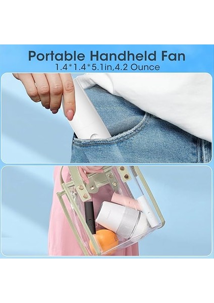 Taşınabilir Fan Taşınabilir Mini Fan Küçük Fanlar USB Şarj Edilebilir Pil Seyahat Ofis Ev Için Katlanabilir Taşınabilir Fanlar Açık Hava Hediyeleri-Beyaz indirimleri