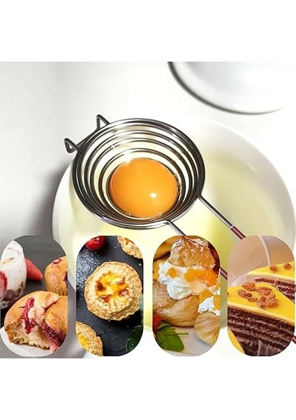 1 Paket Paslanmaz Çelik Sarı Beyaz Ayırıcı Alet Uzun Saplı Yumurta Beyazı Ayırıcı, Kek Pişirme Için Yumurta Ayırıcı, Mutfak Gereçleri (Büyük) indirimleri