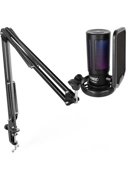 V6 Rgb Set USB Oyuncu ve Yayıncı Mikrofonu Condenser Stüdyo (Kayıt Gaming Tiktok Twitch Canlı Yayın Discord Youtube) modelleri