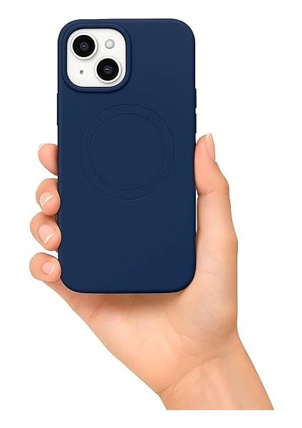 13/14 ile Uyumlu Kılıf - Magsafe ile Uyumlu Wireless Şarj Özellikli, Lacivert Silikon Kapak - Zore Plas - Darbeye Dayanıklı, Yumuşak Koruma fırsatları