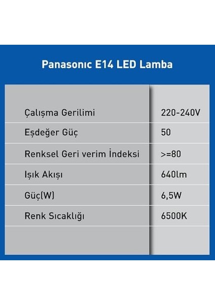 LED E14 6,5W 630LM 6500K Kelvin-Beyaz Işık indirimleri