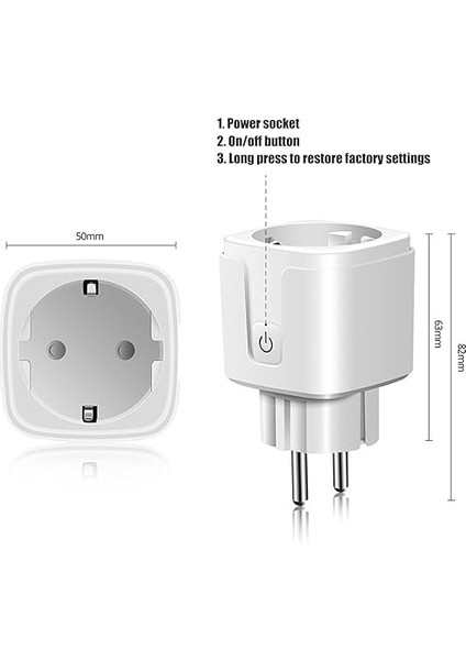 Protokol Ç I 16A Akıllı Fiş, Yüksek Güçlü Cihazların Kontrolü, Gösterge Işığı, Çocuksu Koruma, Yeniden Başlatma Durumu indirimleri