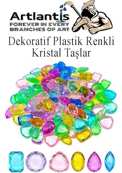 Dekoratif Plastik Renkli Kristal Taşlar 45 Li 1 Paket Oyuncak Elmas Taşlar Oyuncak Değerli Taşlar fiyatları