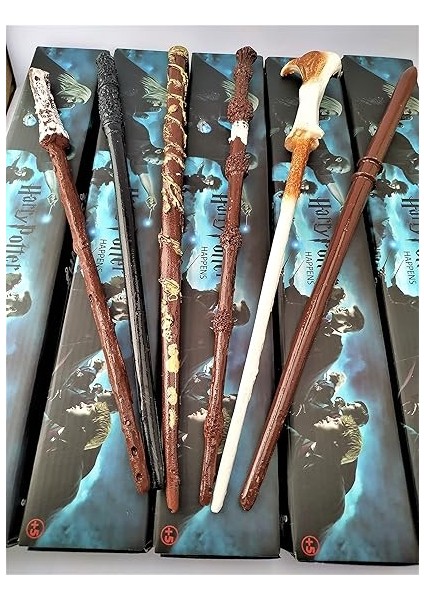 Harry Potter 6 'lı Asa Seti (Harry, Dumbledore, Snape, Hermony, Malfoy, Voldemort) 6'lı Asa Seti fiyatları