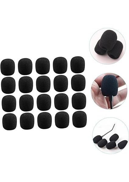 5 Set Mikrofon Aksesuarları Mikrofon Kapağı Rüzgarlık Yaka Mikrofonu Malzemesi Kolay Takılır Çıkarılır 40 Adet*5 modelleri