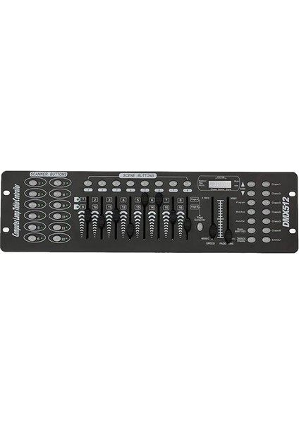Kanallı DMX512 Kontrolör Konsolu Sahne Işığı Parti Dj Disco Operatör Ekipmanı 12 Tarayıcı, 30 Bank, 6 Kuşak, 8 Kaydırıcı Manuel Kontrol Solma Karartma Düğmesi Mikrofon Müzik Tetikleme Dmx Polarite fiyatları