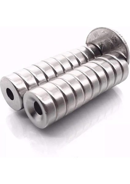 Adet 15X5 mm (10X5,5MM) Havşalı Delikli Neodyum Mıknatıs Metrik 10/5,5 modelleri