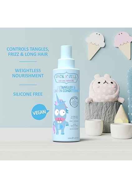 N'jill N' Jill Doğal Banyo Zamanı Detangler ve Durulanmayan Saç Kremi - Tüm Saç Tiplerine Uygun, Ekstra Nemlendirici, Silikonsuz, Zulüm Içermez, Vegan - 200 ml (1'li Paket) fırsatları